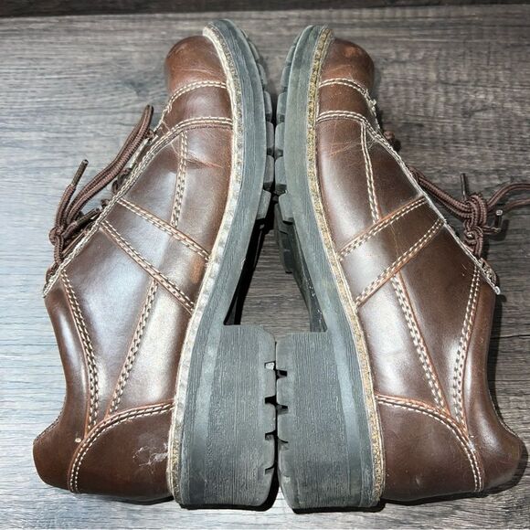 Vintage 90s Lower East Side Brown Leather Lace Up Boots Size 8W - Picture 6 of 9